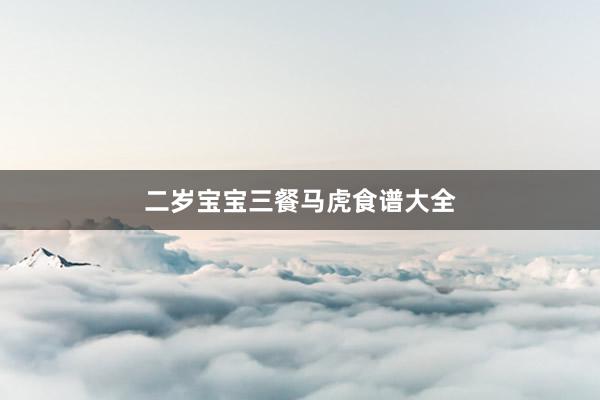 二岁宝宝三餐马虎食谱大全