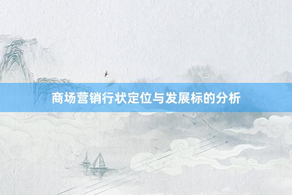 商场营销行状定位与发展标的分析